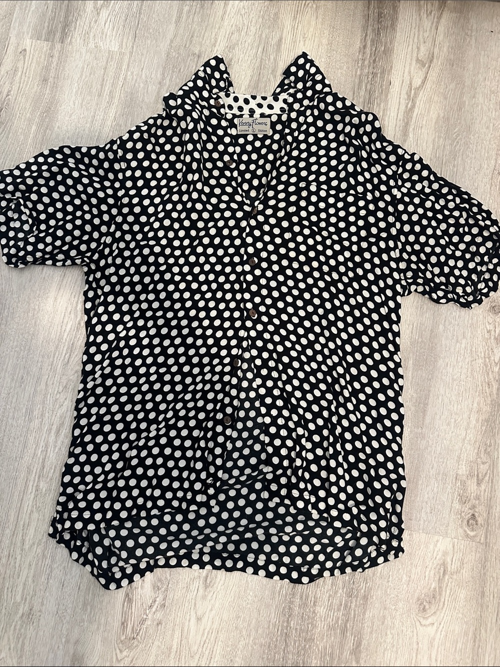 Kenny Flowers Black and White Polka Dot Button-Up Shirt